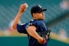 Seattle Mariners starting pitcher Marco Gonzales throws during the first inning of a baseball game against the Detroit Tigers, Wednesday, Aug. 14, 2019, in Detroit. (AP Photo/Carlos Osorio)