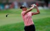 Cydney Clanton hits her fairway shot on the third hole during the final round of the Dow Great Lakes Bay Invitational golf tournament, Saturday, July 20, 2019, in Midland, Mich. (AP Photo/Carlos Osorio)