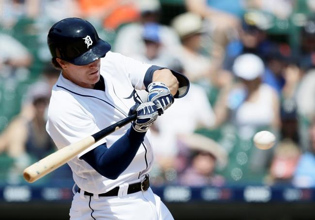 Detroit Tigers' Brandon Dixon hits a solo home run against the Washington Nationals during the seventh inning of a baseball game Sunday, June 30, 2019, in Detroit. (AP Photo/Duane Burleson)