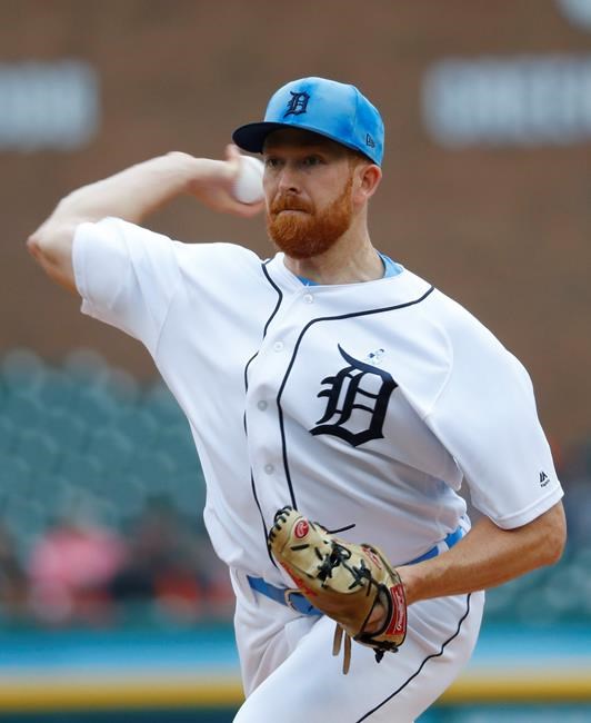 Detroit Tigers pitcher Spencer Turnbull throws against Cleveland Indians in the first inning of a baseball game in Detroit, Sunday, June 16, 2019. (AP Photo/Paul Sancya)