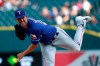 Texas Rangers pitcher Mike Minor throws against the Detroit Tigers in the first inning of a baseball game in Detroit, Wednesday, June 26, 2019. (AP Photo/Paul Sancya)