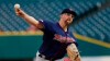 Minnesota Twins pitcher Randy Dobnak throws against the Detroit Tigers in the first inning of a baseball game in Detroit, Wednesday, Sept. 25, 2019. (AP Photo/Paul Sancya)