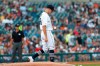 Detroit Tigers pitcher Matthew Boyd walks to the mound after allowing a Texas Rangers' Danny Santana solo home run in the fifth inning of a baseball game in Detroit, Wednesday, June 26, 2019. (AP Photo/Paul Sancya)