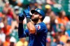Texas Rangers' Joey Gallo celebrates his solo home run in the fourth inning of a baseball game against the Detroit Tigers in Detroit, Thursday, June 27, 2019. (AP Photo/Paul Sancya)