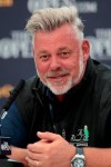 Northern Irish golfer Darren Clarke speaks during a press conference at Royal Portrush Golf Club, Northern Ireland, Monday, July 15, 2019. The148th Open Golf Championship begins on July 18. (AP Photo/Jon Super)