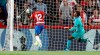 Granada's Ramon Azeez scores again Barcelona during the Spanish La Liga soccer match between Barcelona and Granada at the Los Carmenes stadium in Granada, Spain, Saturday, Sept. 21, 2019. (AP Photo/Miguel Morenatti)