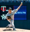 Seattle Mariners pitcher Yusei Kikuchi throws against the Minnesota Twins during the first inning of a baseball game Thursday, June 13, 2019, in Minneapolis. (AP Photo/Craig Lassig)
