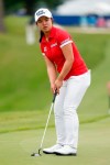 Sei Young Kim, of South Korea, watches her putt on the 18th green during the third round of the KPMG Women's PGA Championship golf tournament, Saturday, June 22, 2019, in Chaska, Minn. (AP Photo/Charlie Neibergall)
