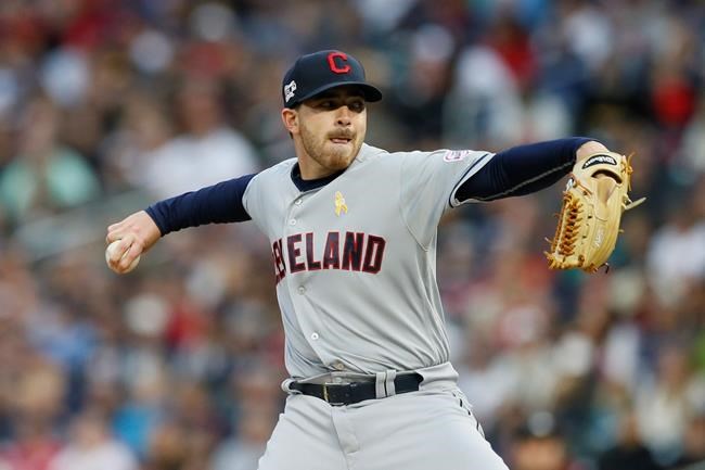 Cleveland Indians pitcher Aaron Civale throws against the Minnesota Twins in the first inning of a baseball game Saturday, Sept 7, 2019, in Minneapolis. (AP Photo/Jim Mone)