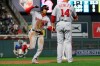 Washington Nationals' Juan Soto, left, rounds third base on a two-run home run off Minnesota Twins pitcher Kohl Stewart during the sixth inning of a baseball game Thursday, Sept. 12, 2019, in Minneapolis. (AP Photo/Jim Mone)