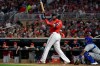 Minnesota Twins' Nelson Cruz watches his solo home run against the Kansas City Royals during the second inning of a baseball game Saturday, Aug. 3, 2019, in Minneapolis. (Aaron Lavinsky/Star Tribune via AP)