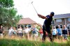 Phil Mickelson hits a ball out of the tall grass during the first round of the 3M Open golf tournament in Blaine, Minn., Thursday, July 4, 2019. (Alex Kormann/Star Tribune via AP)
