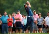 Hideki Matsuyama hit from the fairway on the 10th hole during the first round of the 3M Open golf tournament in Blaine, Minn., Thursday, July 4, 2019. (Jerry Holt/Star Tribune via AP)