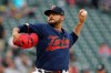 Minnesota Twins pitcher Martin Perez throws to a Seattle Mariners batter during the first inning of a baseball game Tuesday, June 11, 2019, in Minneapolis. (AP Photo/Stacy Bengs)