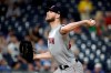 Boston Red Sox starting pitcher Chris Sale throws during the ninth inning of the team's baseball game against the Kansas City Royals on Wednesday, June 5, 2019, in Kansas City, Mo. Sale pitched a three-hitter as the Red Sox won 8-0. (AP Photo/Charlie Riedel)