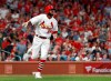 St. Louis Cardinals' Dexter Fowler celebrates as he rounds the bases after hitting a two-run home run during the fourth inning of a baseball game against the Milwaukee Brewers,Monday, April 22, 2019, in St. Louis. (AP Photo/Jeff Roberson)