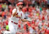 St. Louis Cardinals' Paul DeJong celebrates as he rounds the bases after hitting a two-run home run during the seventh inning of a baseball game against the Cincinnati Reds Thursday, June 6, 2019, in St. Louis. (AP Photo/Jeff Roberson)