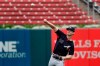 Atlanta Braves starting pitcher Mike Soroka plays catch during a baseball workout Saturday, Oct. 5, 2019, in St. Louis. The Braves are scheduled to play the St. Louis Cardinals in Game 3 of the National League Division Series on Sunday. (AP Photo/Jeff Roberson)