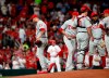 Philadelphia Phillies starting pitcher Vince Velasquez (21) walks off the field after being removed during the fifth inning of a baseball game against the St. Louis Cardinals, Monday, May 6, 2019, in St. Louis. (AP Photo/Jeff Roberson)