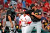 Pittsburgh Pirates relief pitcher Felipe Vazquez, right, celebrates with catcher Elias Diaz after the team's 3-1 victory over the St. Louis Cardinals in a baseball game Tuesday, July 16, 2019, in St. Louis. (AP Photo/Jeff Roberson)