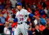 New York Mets relief pitcher Edwin Diaz celebrates after getting St. Louis Cardinals' Yadier Molina to fly out for the final out of a baseball game Friday, April 19, 2019, in St. Louis. The Mets won 5-4. (AP Photo/Jeff Roberson)