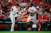 San Francisco Giants' Kevin Pillar, right, is congratulated by third base coach Ron Wotus on his way home with a two-run home run during the eighth inning of the team's baseball game against the St. Louis Cardinals on Wednesday, Sept. 4, 2019, in St. Louis. (AP Photo/Jeff Roberson)