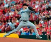 Miami Marlins starting pitcher Trevor Richards delivers during the first inning of a baseball game against the St. Louis Cardinals, Wednesday, June 19, 2019, in St. Louis. (AP Photo/L.G. Patterson)