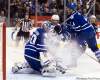 Frank Gunn / The Canadian Press
Toronto Maple Leafs goaltender Jonas Gustavsson makes a save as Maple Leafs defenceman Cody Franson checks Winnipeg Jets centre Jim Slater (19) during first-period action in Toronto Thursday.