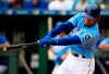 Kansas City Royals' Adalberto Mondesi hits a two-run home run off Tampa Bay Rays pitcher Ryne Stanek during the first inning of a baseball game at Kauffman Stadium in Kansas City, Mo., Wednesday, May 1, 2019. (AP Photo/Orlin Wagner)