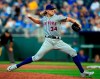 New York Mets starting pitcher Noah Syndergaard delivers to a Kansas City Royals batter during the first inning of a baseball game at Kauffman Stadium in Kansas City, Mo., Friday, Aug. 16, 2019. (AP Photo/Orlin Wagner)