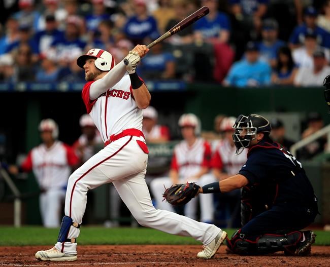Kansas City Royals' Hunter Dozier hits a three-run home run off Minnesota Twins starting pitcher Michael Pineda during the third inning of a baseball game at Kauffman Stadium in Kansas City, Mo., Sunday, June 23, 2019. (AP Photo/Orlin Wagner)