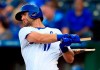 Kansas City Royals' Bubba Starling breaks his bat while grounding out during the first inning of the team's baseball game against the Chicago White Sox at Kauffman Stadium in Kansas City, Mo., Wednesday, July 17, 2019. (AP Photo/Orlin Wagner)
