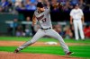 Minnesota Twins starting pitcher Jose Berrios delivers to a Kansas City Royals batter during the first inning of a baseball game at Kauffman Stadium in Kansas City, Mo., Friday, Sept. 27, 2019. (AP Photo/Orlin Wagner)