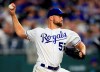 Kansas City Royals starting pitcher Glenn Sparkman delivers to a Chicago White Sox batter during the ninth inning of a baseball game at Kauffman Stadium in Kansas City, Mo., Tuesday, July 16, 2019. Sparkman threw a five-hitter as the Royals won 11-0. (AP Photo/Orlin Wagner)