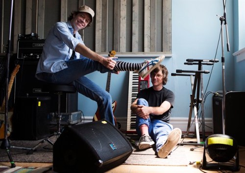 Jay Ferguson, left, and Chris Murphy, right, of rock band Sloan pose for a photo in their Toronto rehearsal space on August 16, 2012. Now that it's a fixture on lists of the greatest Canadian rock albums of all time, it's easy to forget that Sloan's 