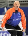 MICHAEL BURNS PHOTO
Kerry Burtnyk shouts to his front end during a 9-3 loss to Brad Gushue.
