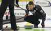 JOE BRYKSA / WINNIPEG FREE PRESS
Skip Mike McEwen throws at the Manitoba Men’s Curling  Championship at Selkirk Recreational Complex Wednesday morning during play against Justin Reynolds.