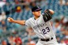 Colorado Rockies starting pitcher Peter Lambert throws to the Washington Nationals in the first inning of a baseball game, Tuesday, July 23, 2019, in Washington. (AP Photo/Patrick Semansky)
