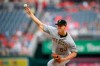 Pittsburgh Pirates starting pitcher Jameson Taillon delivers during the first inning of a baseball game against the Washington Nationals, Sunday, April 14, 2019, in Washington. (AP Photo/Nick Wass)
