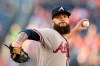Atlanta Braves starting pitcher Dallas Keuchel throws during the first inning of a baseball game against the Washington Nationals in Washington, Friday, June 21, 2019. (AP Photo/Manuel Balce Ceneta)