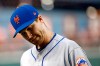 New York Mets starting pitcher Jacob deGrom walks off the field after the first inning of the team's baseball game against the Washington Nationals, Tuesday, Sept. 3, 2019, in Washington. Washington scored a run against deGrom in the first. (AP Photo/Patrick Semansky)