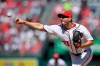 Washington Nationals starting pitcher Max Scherzer delivers a pitch during the first inning of a baseball game against the New York Mets, Thursday, March 28, 2019, in Washington. (AP Photo/Nick Wass)