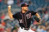 Washington Nationals starting pitcher Max Scherzer delivers a pitch during the third inning of the team's baseball game against the St. Louis Cardinals, Wednesday, May 1, 2019, in Washington. (AP Photo/Nick Wass)