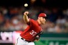 Washington Nationals starting pitcher Stephen Strasburg delivers during the third inning of a baseball game against the Miami Marlins, Saturday, Aug. 31, 2019, in Washington. (AP Photo/Nick Wass)