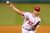 Washington Nationals starting pitcher Stephen Strasburg (37) pitches during the sixth inning of a National League wild card baseball game against the Milwaukee Brewers at Nationals Park, Tuesday, Oct. 1, 2019, in Washington. (AP Photo/Andrew Harnik)