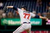 Atlanta Braves relief pitcher Luke Jackson throws to a Washington Nationals batter during the ninth inning of a baseball game Tuesday, July 30, 2019, in Washington. Atlanta won 11-8. (AP Photo/Patrick Semansky)