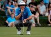 Joel Dahmen lines up a putt on the second hole during the third round of the Wells Fargo Championship golf tournament at Quail Hollow Club in Charlotte, N.C., Saturday, May 4, 2019. (AP Photo/Chuck Burton)