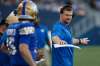 John Woods / The Canadian Press
Winnipeg Blue Bombers head coach Mike O’Shea with quarterback Matt Nichols on the sidelines Thursday against the Calgary Stampeders. O’Shea has, for whatever reason, been reluctant to use Nichols.