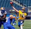 BORIS MINKEVICH / WINNIPEG FREE PRESS
Matt Nichols practises at Investors Group Field Tuesday. He will start for the Bombers Thursday against Edmonton.