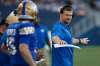 John Woods / The Canadian Press files
Winnipeg Blue Bombers coach Mike O’Shea looks to Matt Nichols (left) last week against the Stamps, and will again today against the Esks.